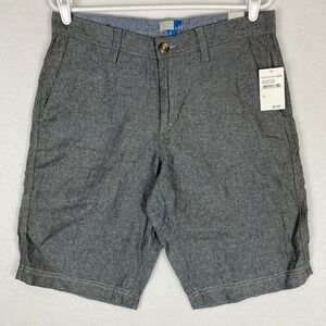 14th & Union‎ Chino Shorts Men's 32 Grey Flat Front Lightweight Cotton Casual